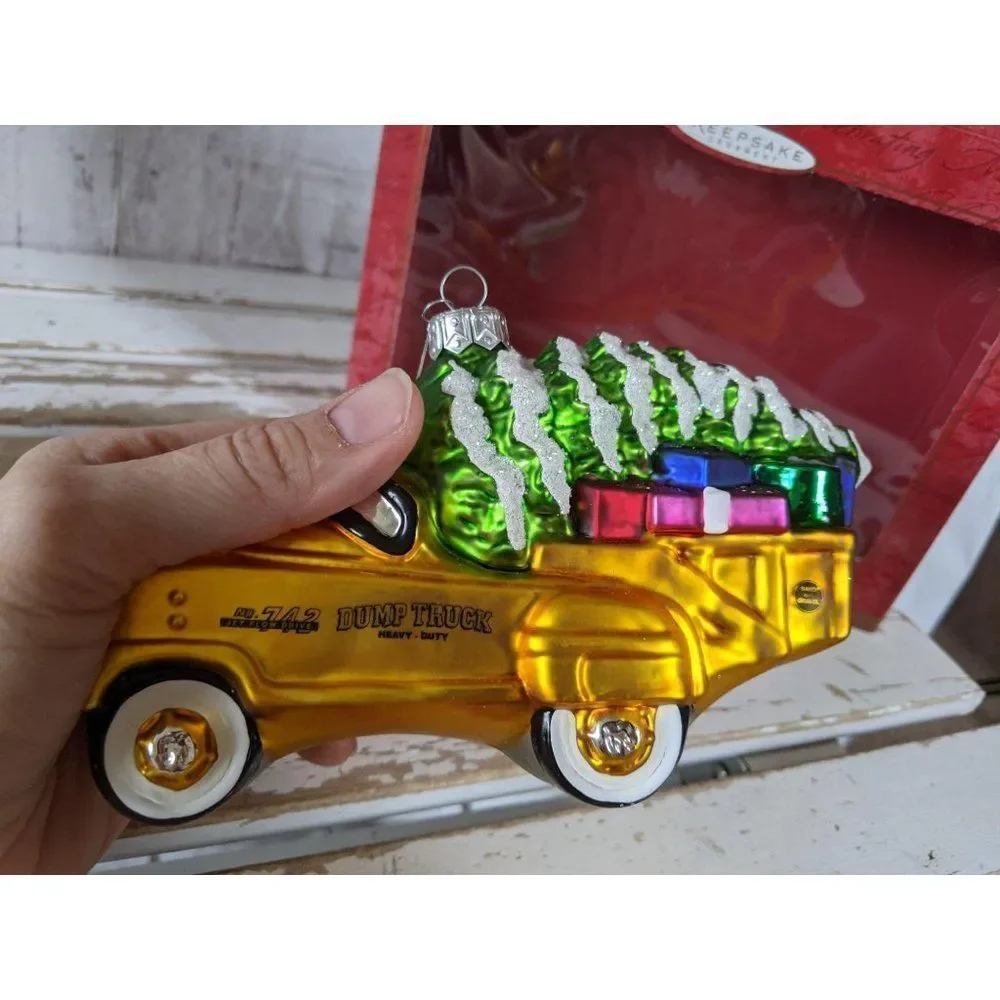 Hallmark 1955 Murray dump truck glass ornament‎ 200